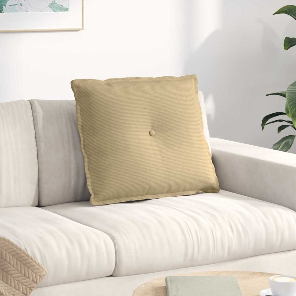 vidaXL Μαξιλάρι Πλάτης Γκρι Πράσινο 60 x 50 cm Υφασμάτινο Κορντουρά