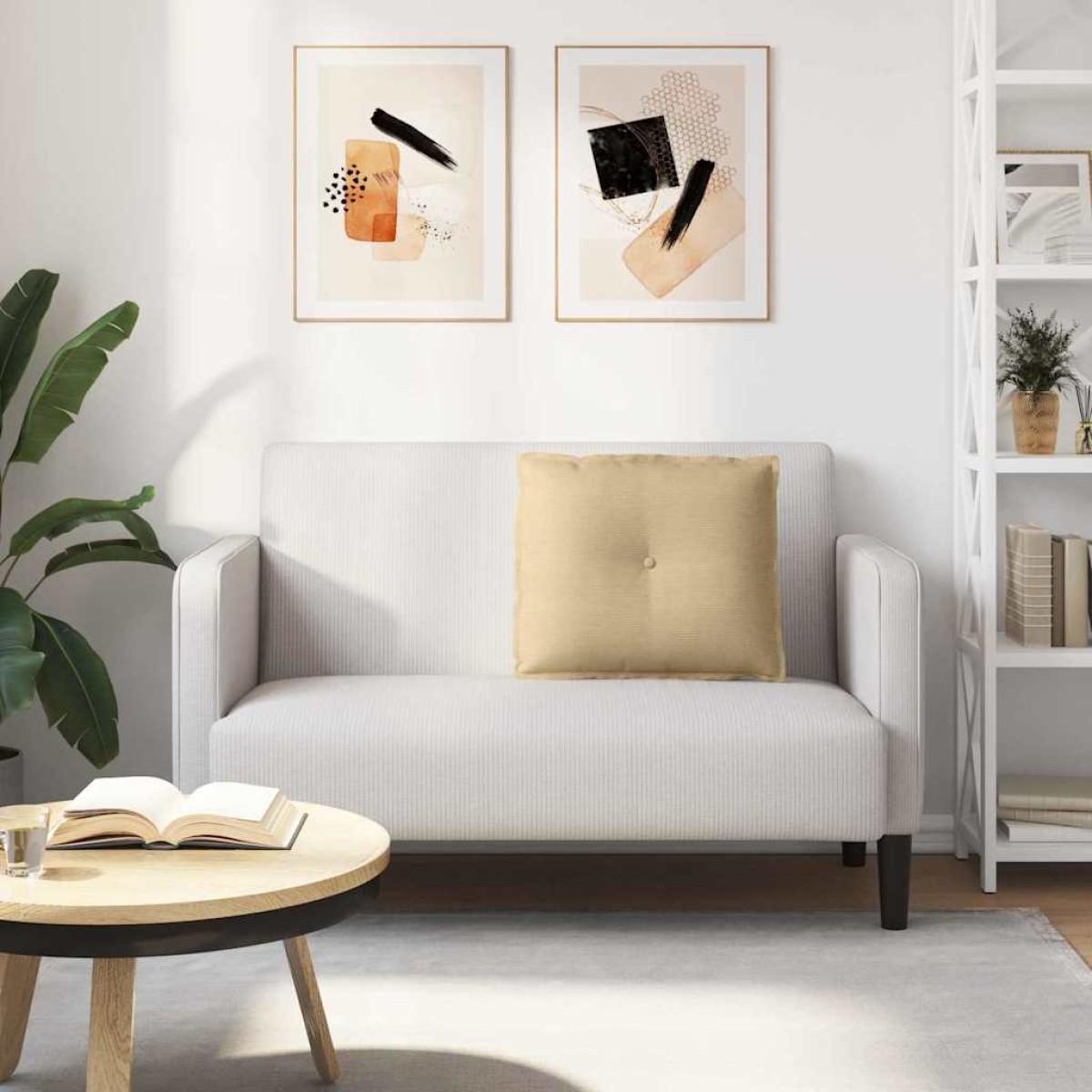 vidaXL Μαξιλάρι Πλάτης Γκρι Πράσινο 60 x 50 cm Υφασμάτινο Κορντουρά