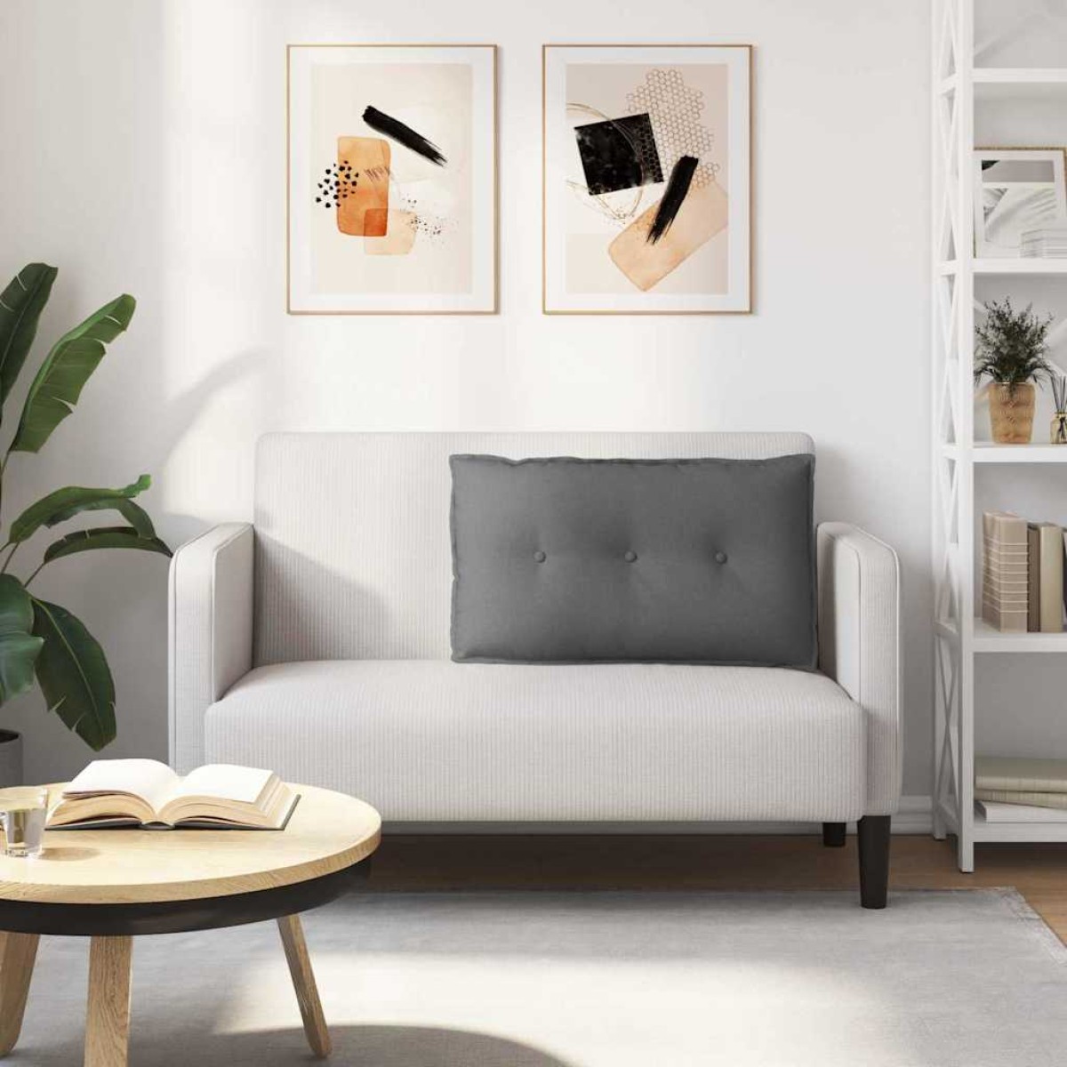 vidaXL Μαξιλάρι Πλάτης Σκούρο Γκρι 80 x 19 x 50 εκ ύφασμα