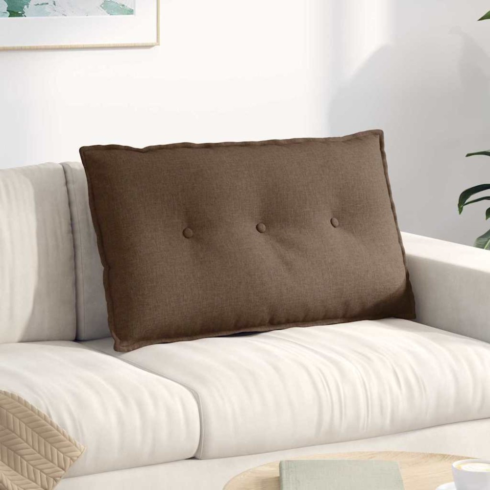 vidaXL Μαξιλάρι Πλάτης Καφέ 80 x 19 x 50 εκ ύφασμα