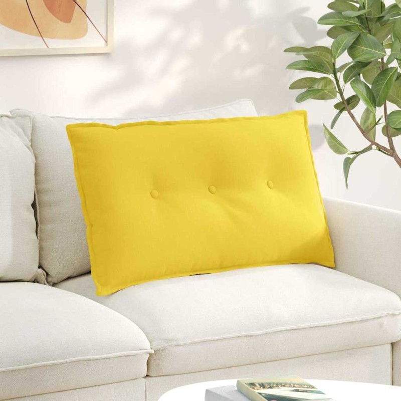 vidaXL Μαξιλάρι Πλάτης Απαλό Κίτρινο 80 x 19 x 50 εκ ύφασμα