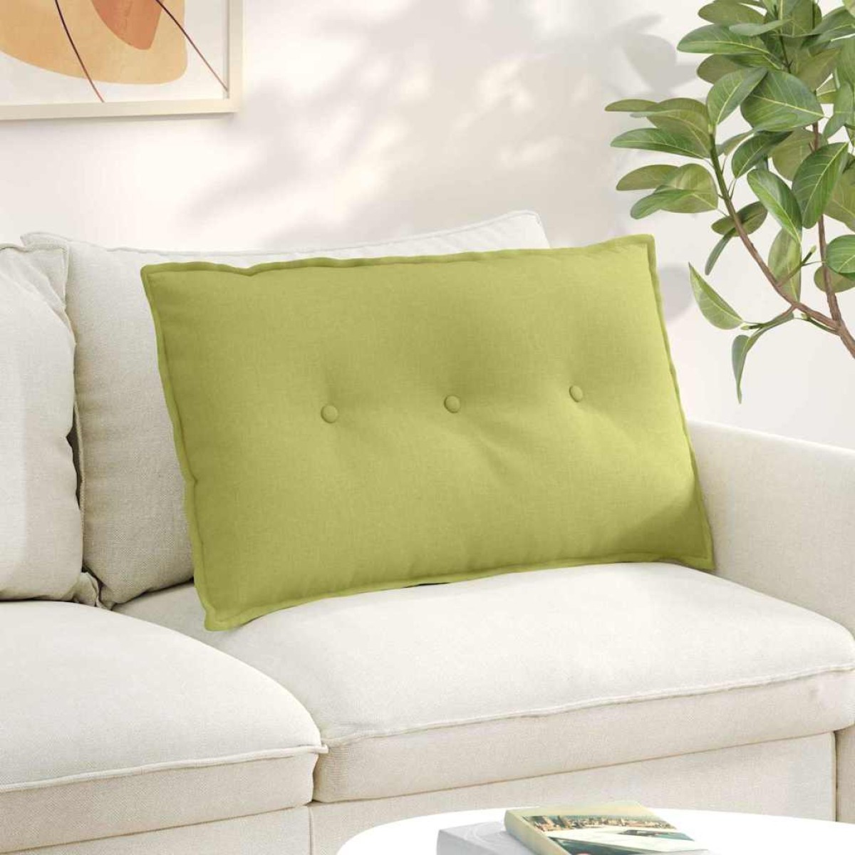 vidaXL Μαξιλάρι Πλάτης Ανοιχτό Πράσινο 80 x 19 x 50 εκ ύφασμα
