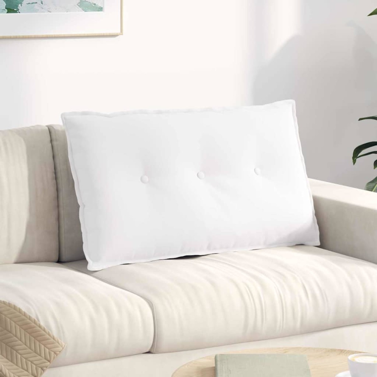 vidaXL Μαξιλάρι Πλάτης Λευκό 80 x 19 x 50 εκ ύφασμα