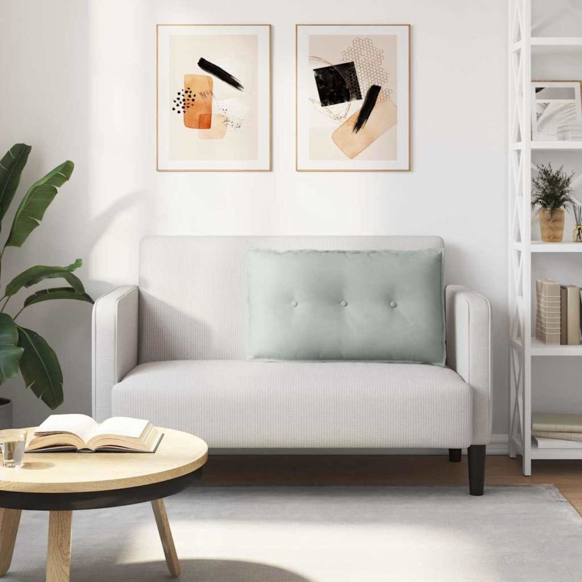 vidaXL Μαξιλάρι Πλάτης Ανοιχτό γκρι 80 x 50 cm Υφασμάτινο Κορντουρά