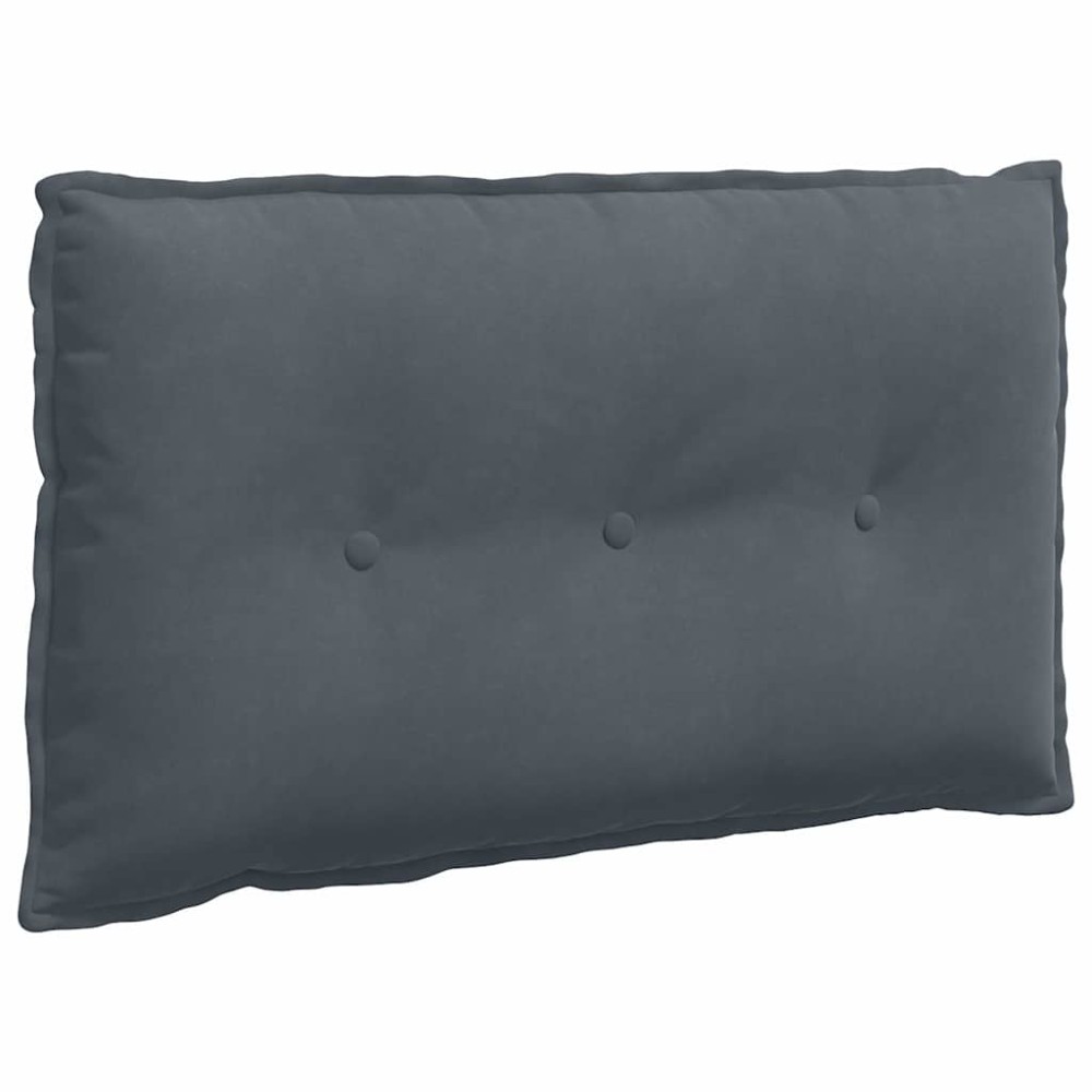 vidaXL Μαξιλάρι Πλάτης Σκούρο Γκρι 80 x 50 cm Υφασμάτινο Κορντουρά