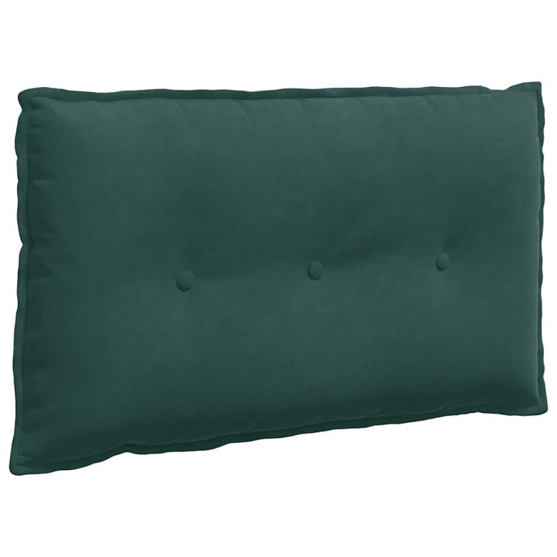 vidaXL Μαξιλάρι Πλάτης Σκούρο Πράσινο 80 x 50 cm Υφασμάτινο Κορντουρά