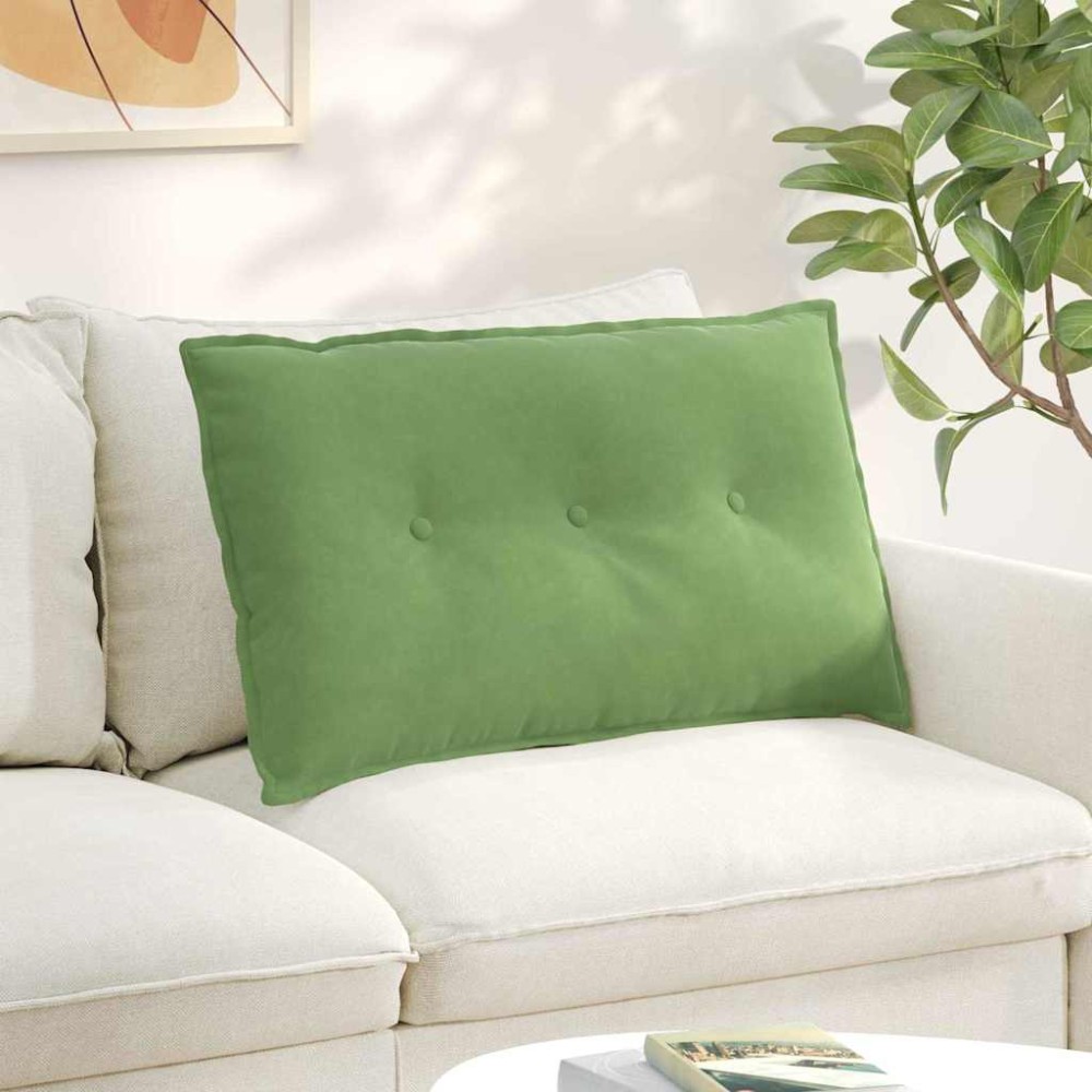vidaXL Μαξιλάρι Πλάτης Ανοιχτό Πράσινο 80 x 50 cm Υφασμάτινο Κορντουρά