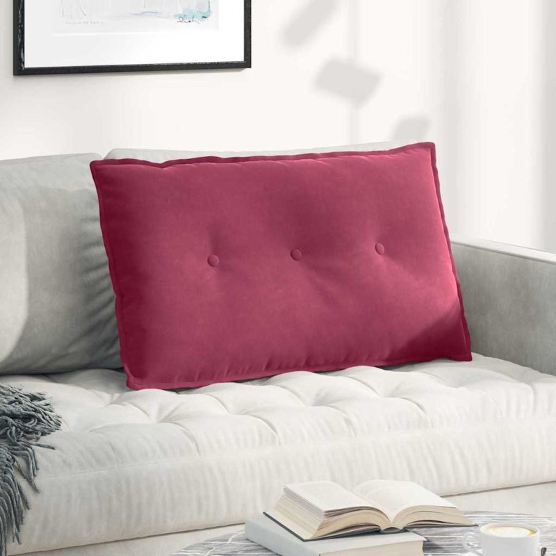 vidaXL Μαξιλάρι Πλάτης Κόκκινο 80 x 50 cm Υφασμάτινο Κορντουρά