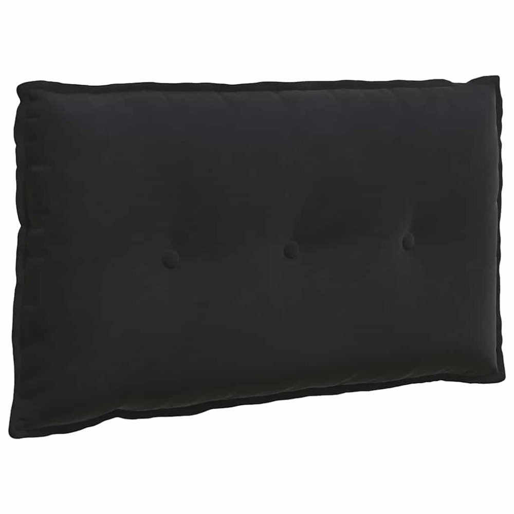 vidaXL Μαξιλάρι Πλάτης Μαύρο 80 x 50 cm Υφασμάτινο Κορντουρά