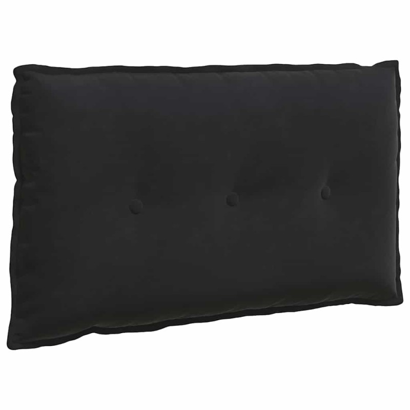 vidaXL Μαξιλάρι Πλάτης Μαύρο 80 x 50 cm Υφασμάτινο Κορντουρά