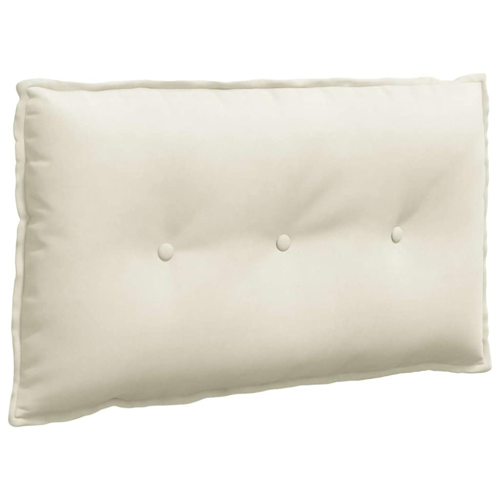 vidaXL Μαξιλάρι Πλάτης Κρεμ 80 x 50 cm Υφασμάτινο Κορντουρά
