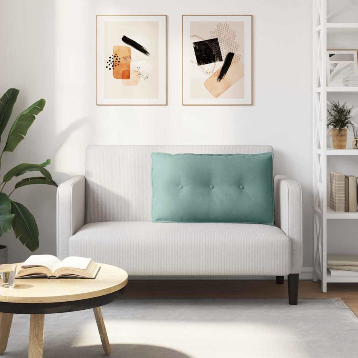vidaXL Μαξιλάρι Πλάτης Θαλασσί 80 x 50 cm Υφασμάτινο Κορντουρά