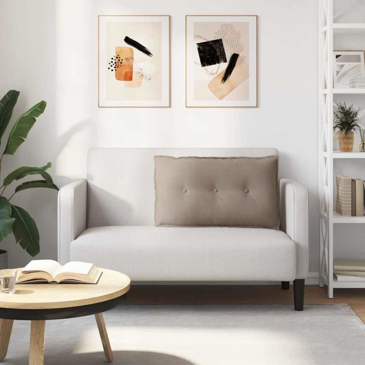 vidaXL Μαξιλάρι Πλάτης Taupe 80 x 50 cm Ύφασμα Μικροΐνας