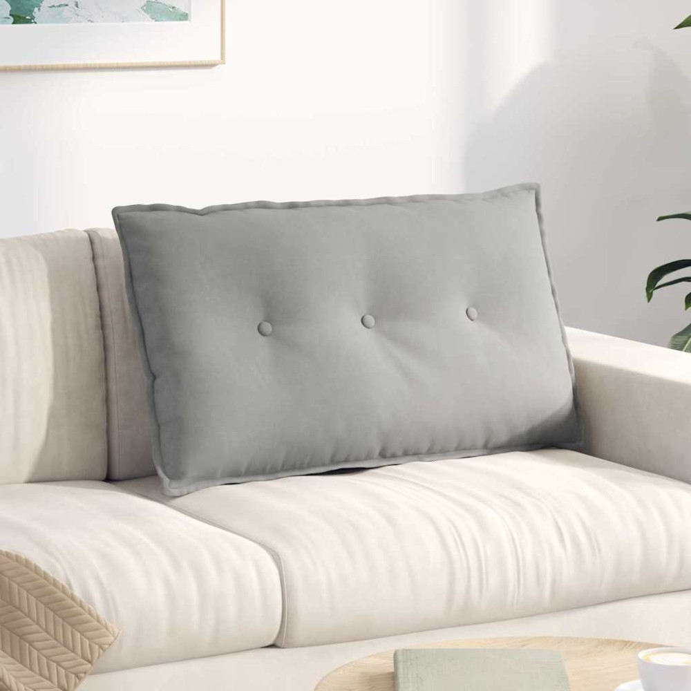 vidaXL Μαξιλάρι Πλάτης Ανοιχτό γκρι 80 x 50 cm Ύφασμα Μικροΐνας