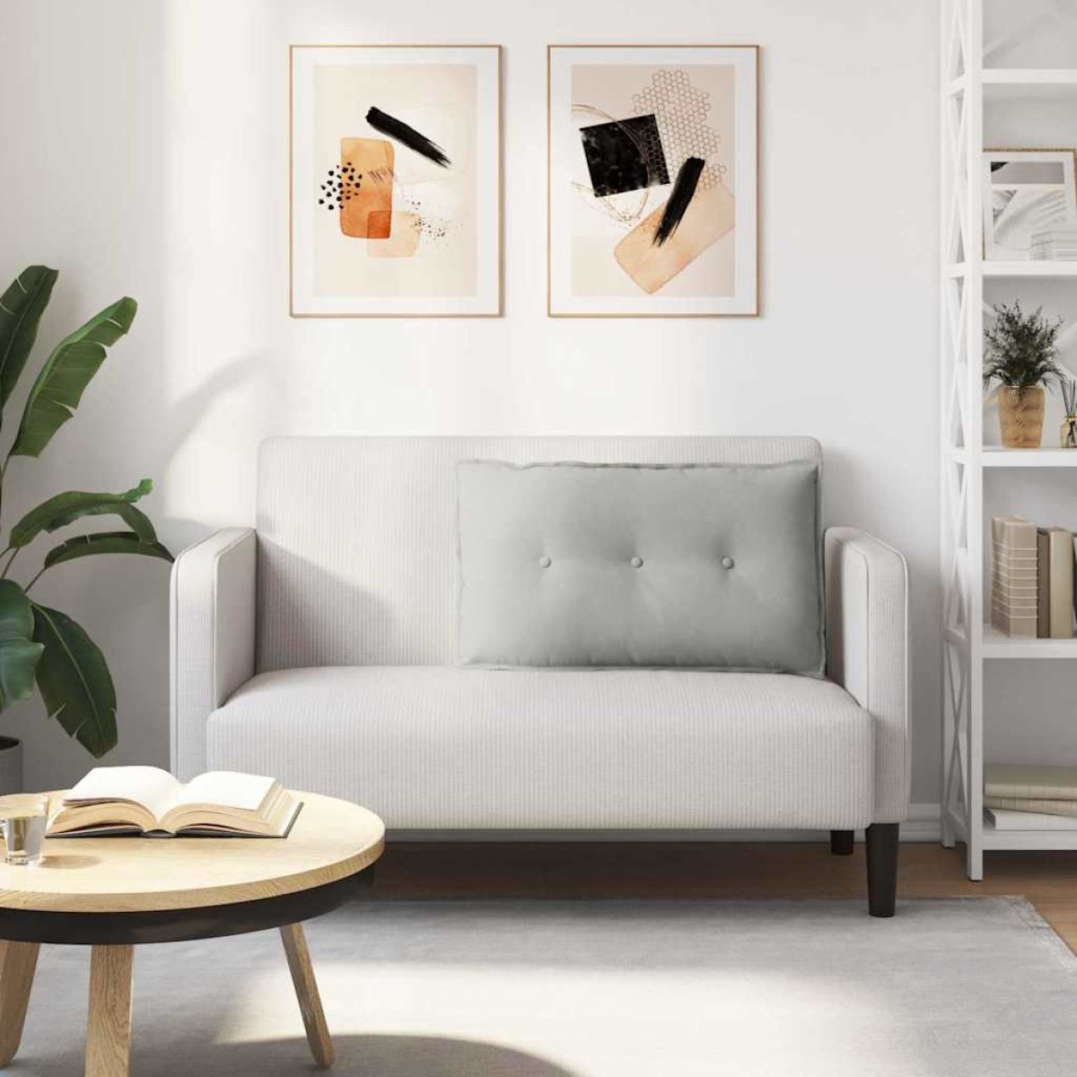 vidaXL Μαξιλάρι Πλάτης Ανοιχτό γκρι 80 x 50 cm Ύφασμα Μικροΐνας