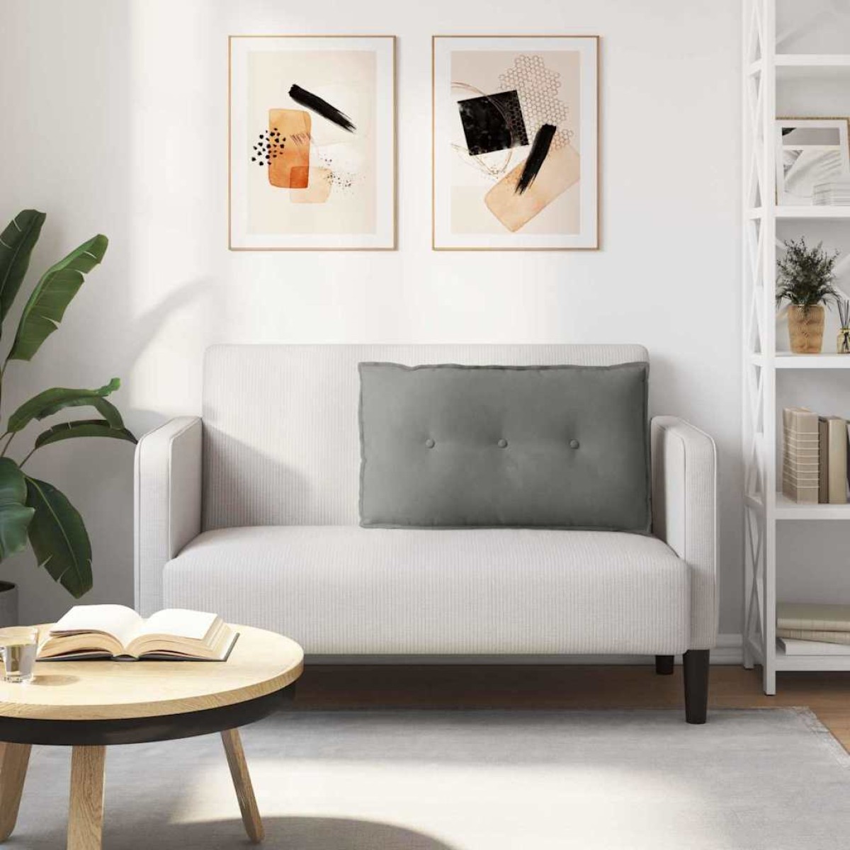 vidaXL Μαξιλάρι Πλάτης Σκούρο Γκρι 80 x 50 cm Ύφασμα Μικροΐνας