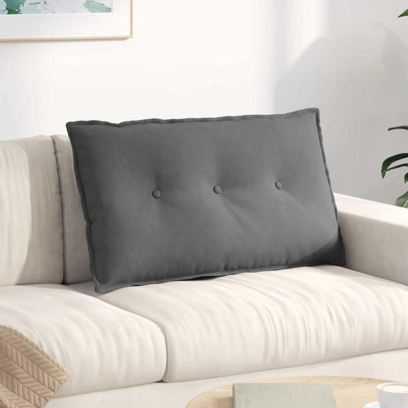 vidaXL Μαξιλάρι Πλάτης Σκούρο Γκρι 80 x 50 cm Ύφασμα Μικροΐνας