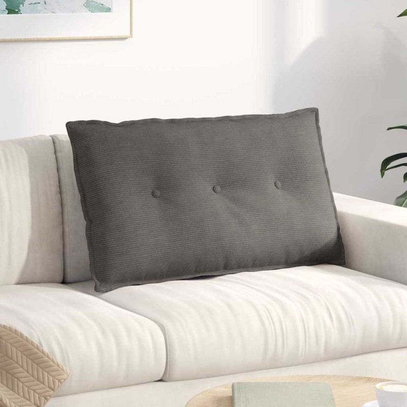vidaXL Μαξιλάρι Πλάτης Ανοιχτό γκρι 80 x 50 cm Υφασμάτινο Κορντουρά