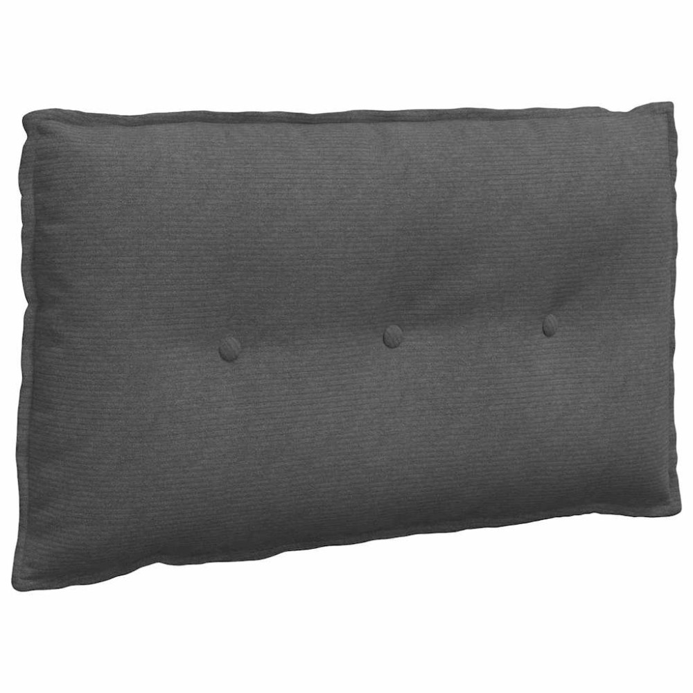 vidaXL Μαξιλάρι Πλάτης Σκούρο Γκρι 80 x 50 cm Υφασμάτινο Κορντουρά