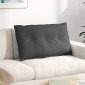 vidaXL Μαξιλάρι Πλάτης Σκούρο Γκρι 80 x 50 cm Υφασμάτινο Κορντουρά
