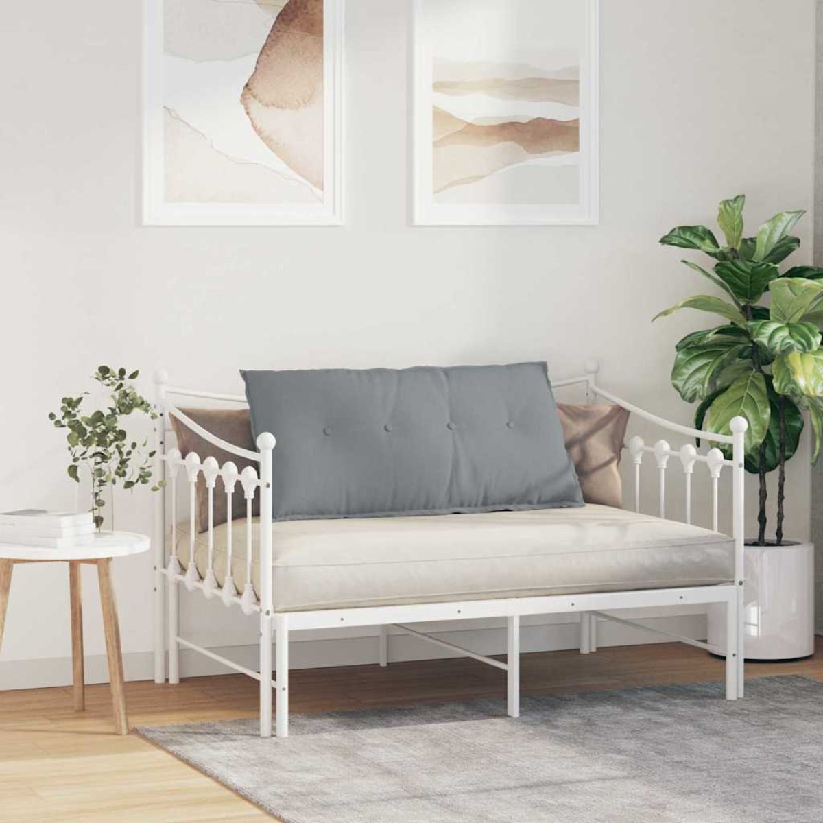 vidaXL Μαξιλάρι Πλάτης Ανοιχτό γκρι 100 x 19 x 50 εκ ύφασμα
