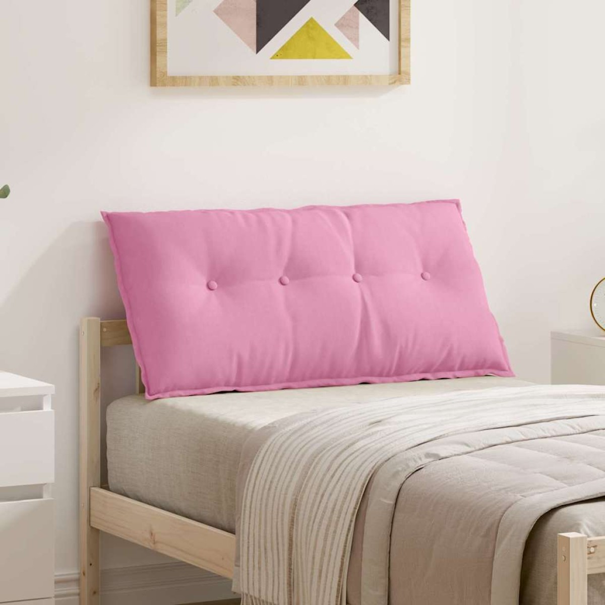 vidaXL Μαξιλάρι Πλάτης Ροζ 100 x 19 x 50 εκ ύφασμα