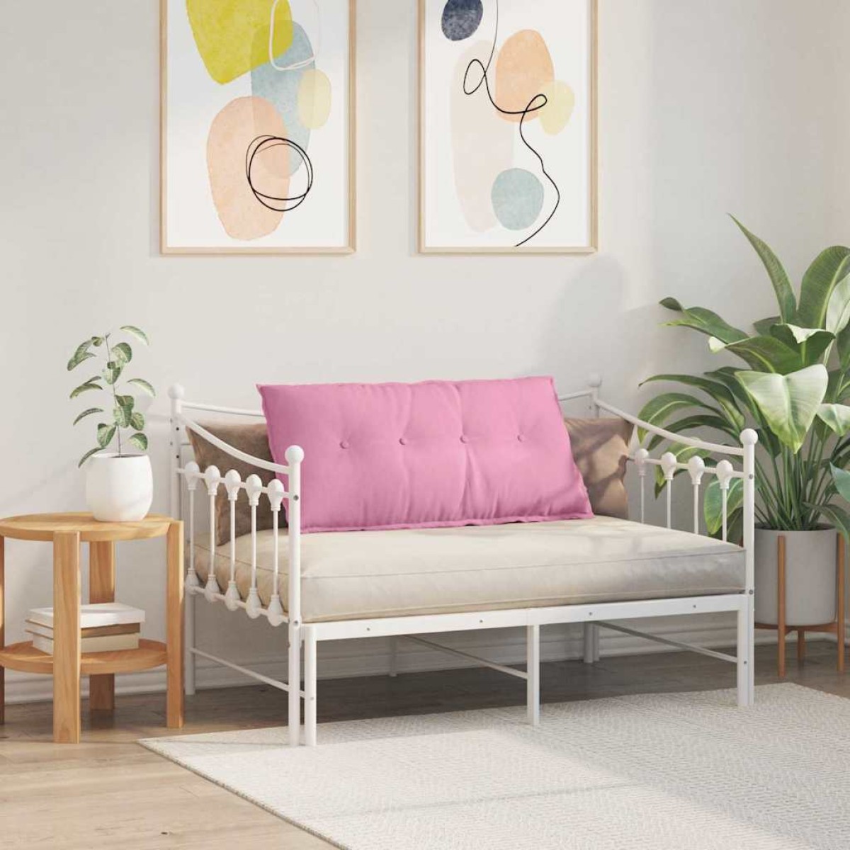 vidaXL Μαξιλάρι Πλάτης Ροζ 100 x 19 x 50 εκ ύφασμα