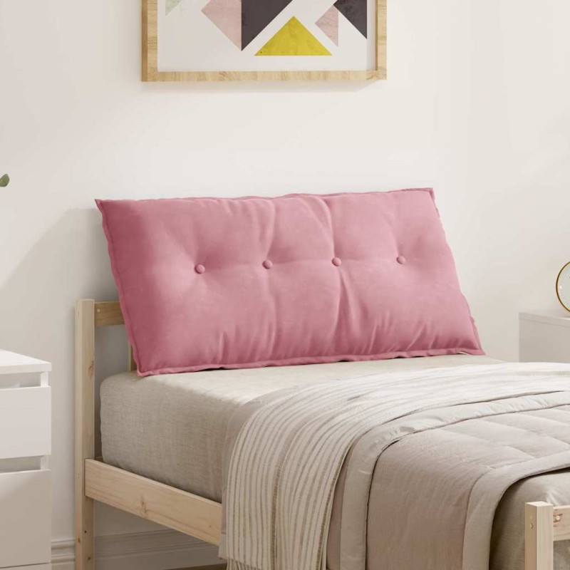 vidaXL Μαξιλάρι Πλάτης Ροζ 100 x 50 cm Υφασμάτινο Κορντουρά