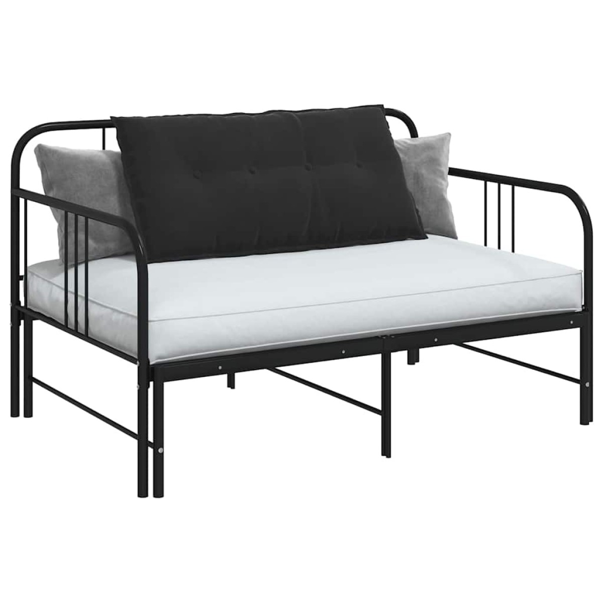 vidaXL Μαξιλάρι Πλάτης Μαύρο 100 x 50 cm Υφασμάτινο Κορντουρά