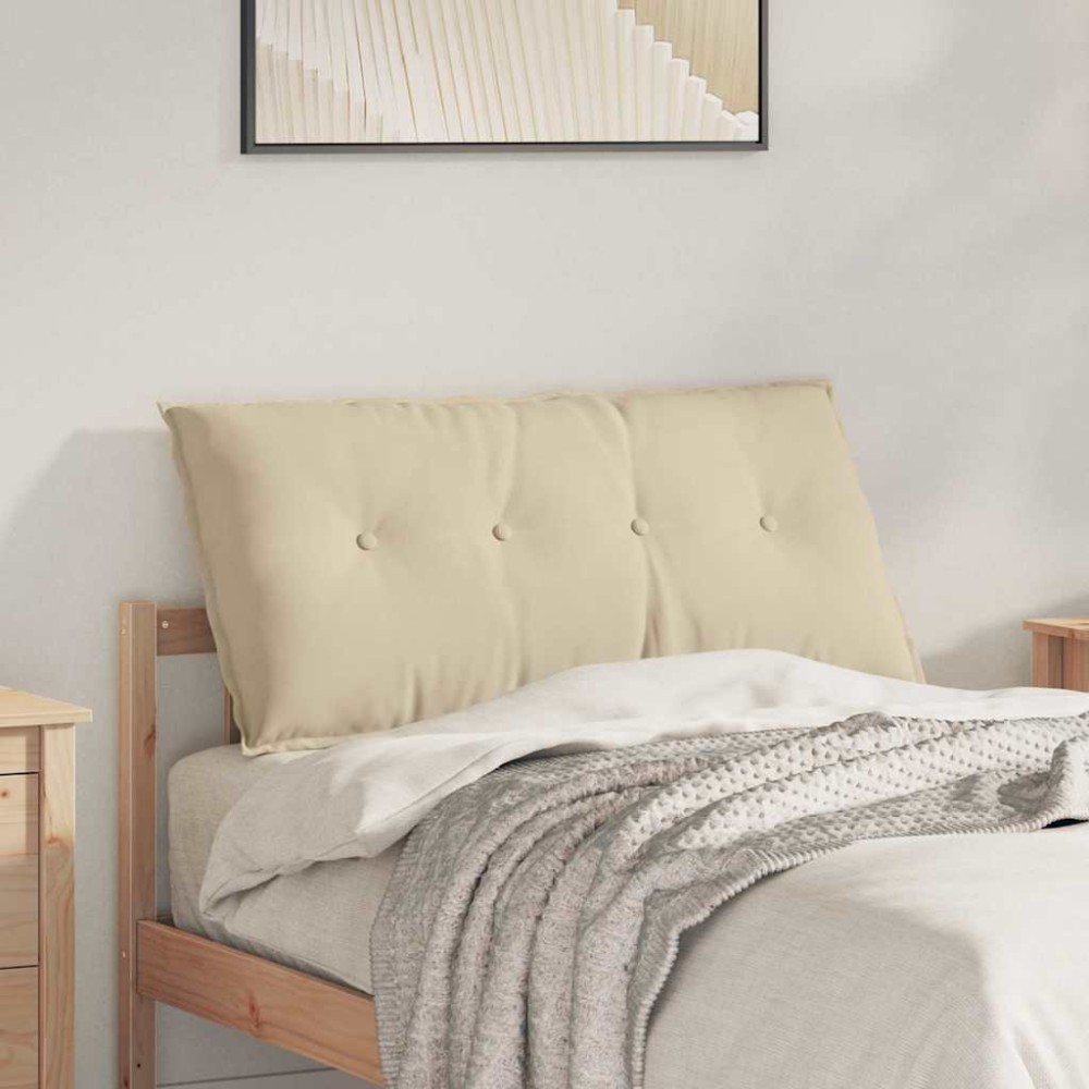 vidaXL Μαξιλάρι Πλάτης Κρεμ 100 x 50 cm Ύφασμα Μικροΐνας