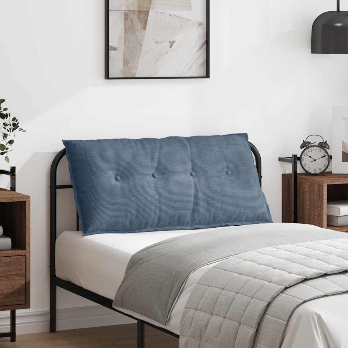 vidaXL Μαξιλάρι Πλάτης Μπλε 100 x 50 cm Υφασμάτινο Κορντουρά