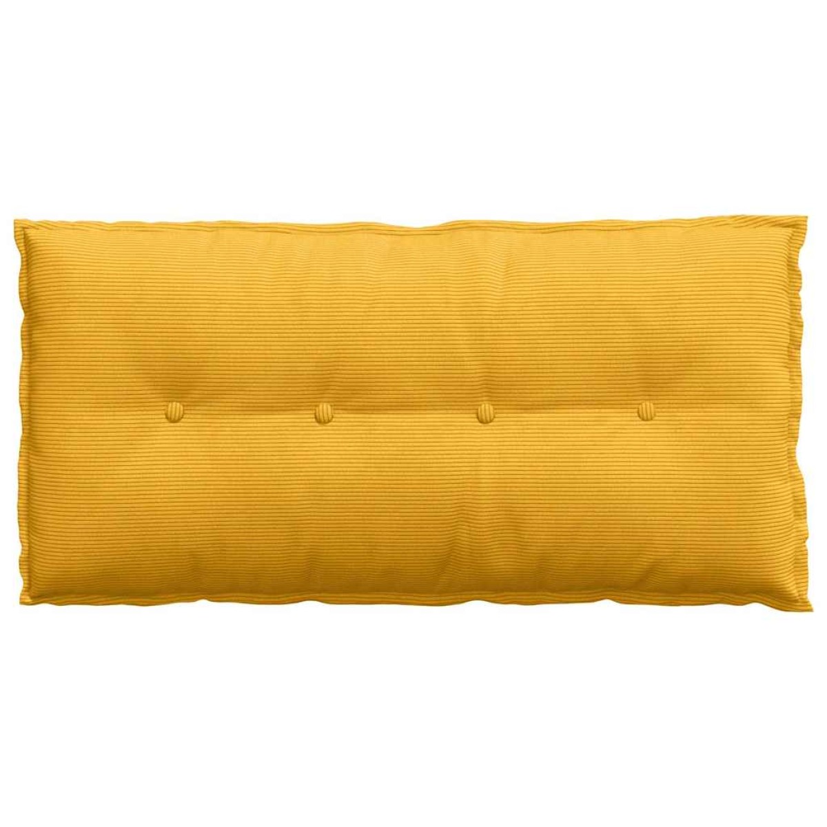 vidaXL Μαξιλάρι Πλάτης Απαλό Κίτρινο 100 x 50 cm Υφασμάτινο Κορντουρά