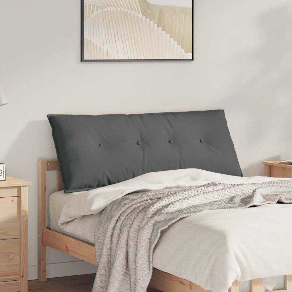 vidaXL Μαξιλάρι Πλάτης Σκούρο Γκρι 120 x 19 x 50 εκ ύφασμα
