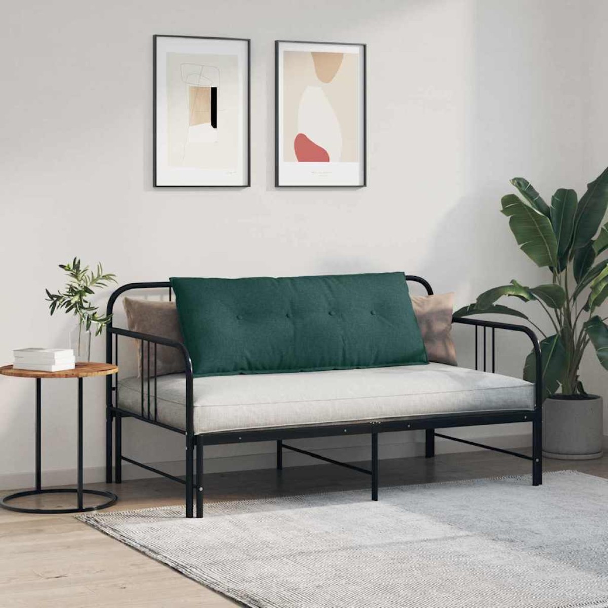 vidaXL Μαξιλάρι Πλάτης Σκούρο Πράσινο 120 x 19 x 50 εκ ύφασμα