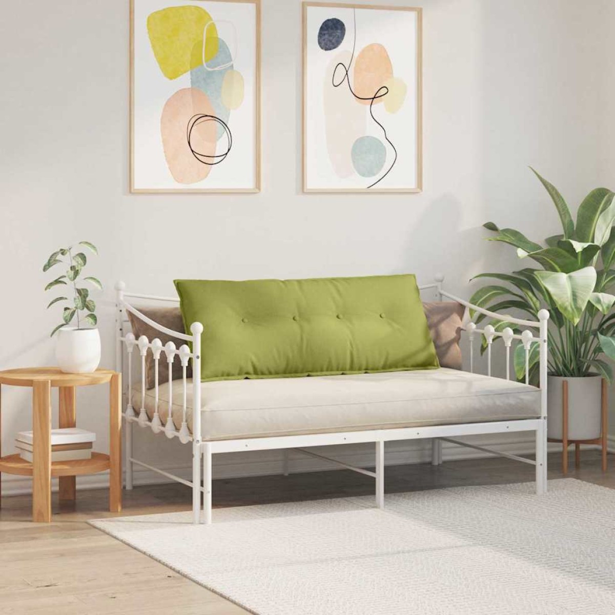 vidaXL Μαξιλάρι Πλάτης Ανοιχτό Πράσινο 120 x 19 x 50 εκ ύφασμα