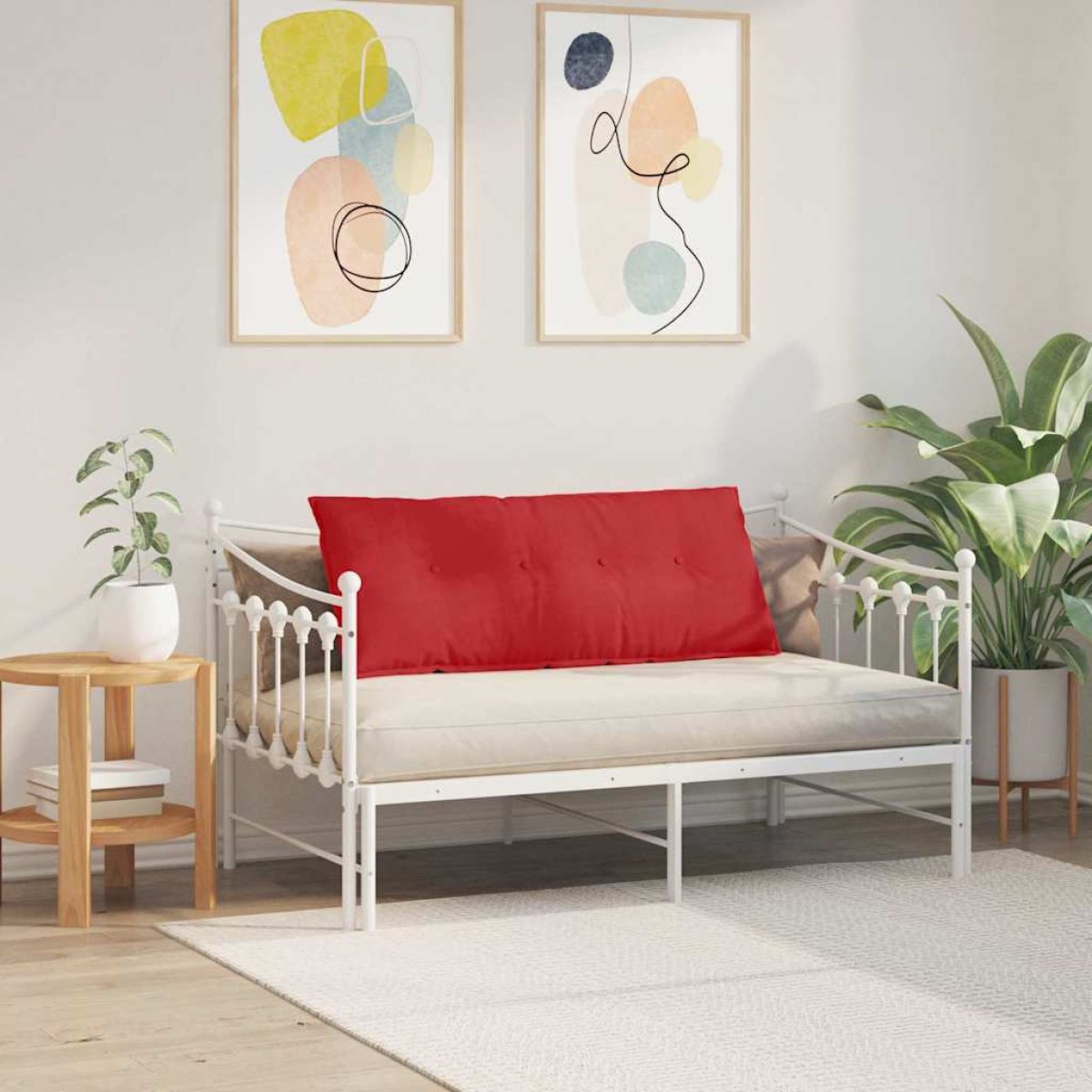 vidaXL Μαξιλάρι Πλάτης Κόκκινο 120 x 19 x 50 εκ ύφασμα