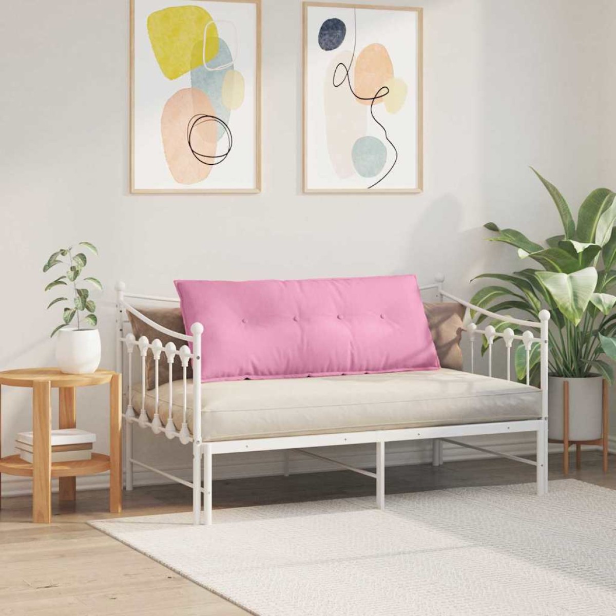 vidaXL Μαξιλάρι Πλάτης Ροζ 120 x 19 x 50 εκ ύφασμα