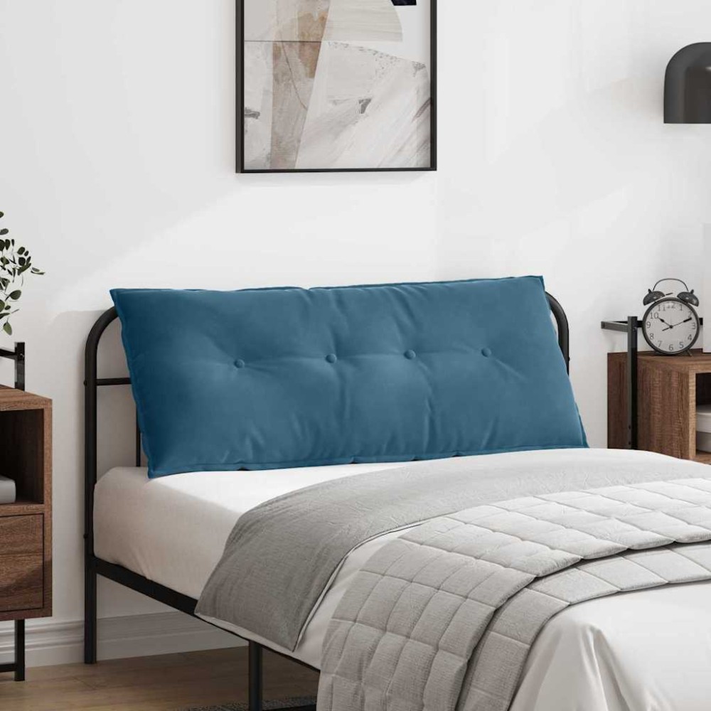 vidaXL Μαξιλάρι Πλάτης Μπλε 120 x 50 cm Υφασμάτινο Κορντουρά