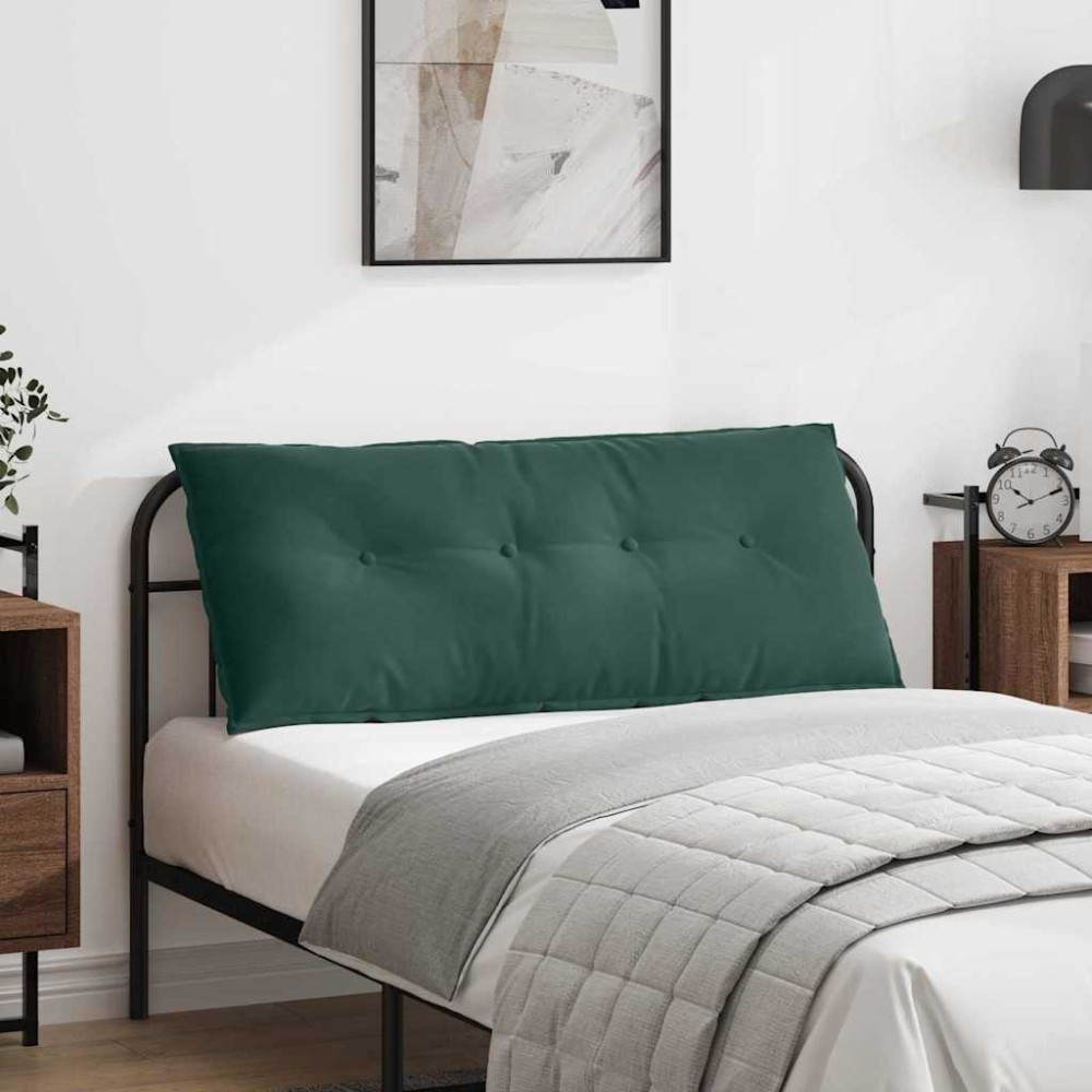 vidaXL Μαξιλάρι Πλάτης Σκούρο Πράσινο 120 x 50 cm Υφασμάτινο Κορντουρά