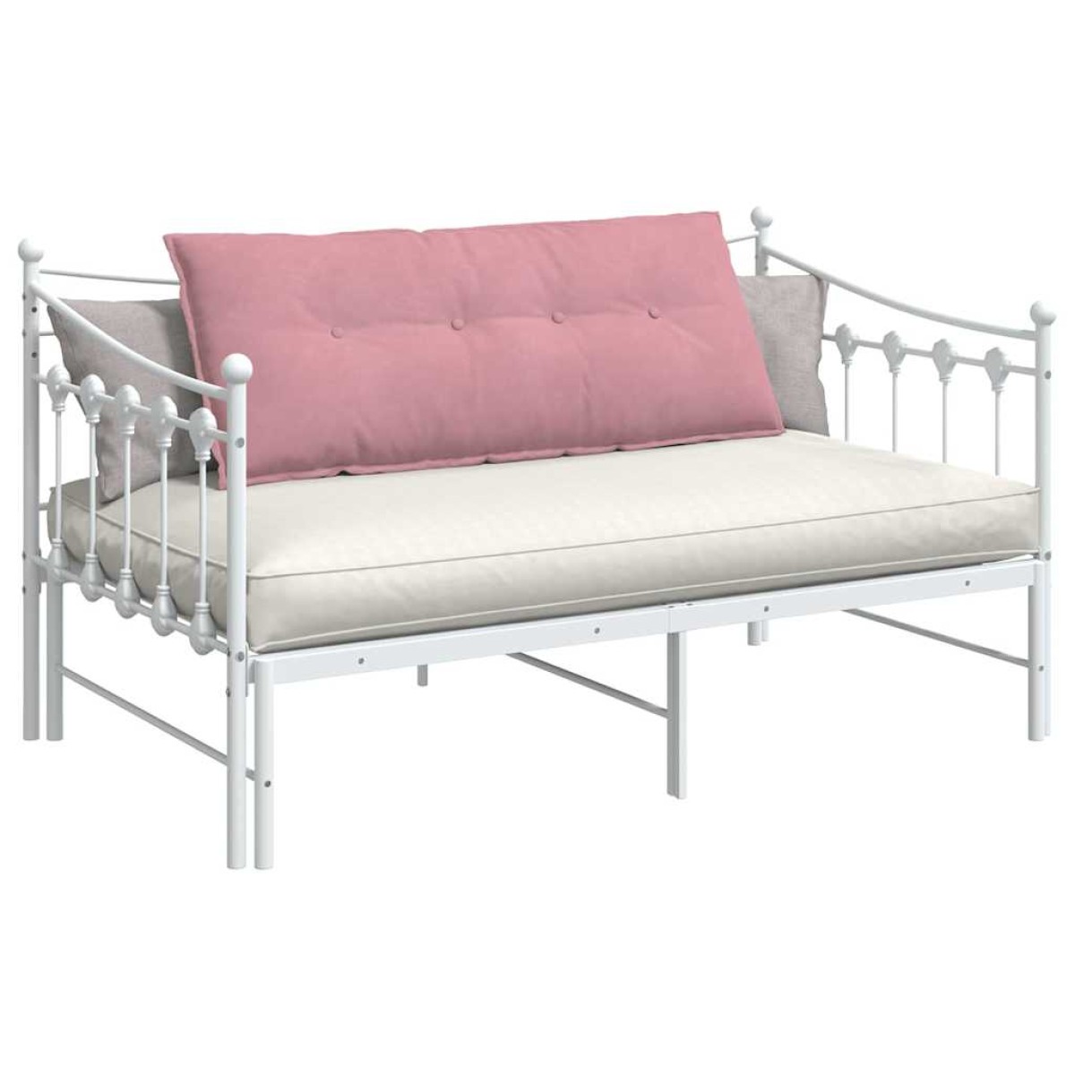 vidaXL Μαξιλάρι Πλάτης Ροζ 120 x 50 cm Υφασμάτινο Κορντουρά