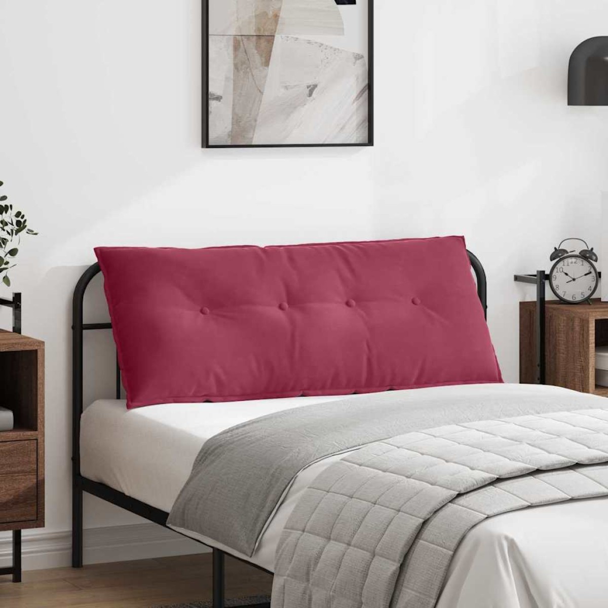 vidaXL Μαξιλάρι Πλάτης Κόκκινο 120 x 50 cm Υφασμάτινο Κορντουρά
