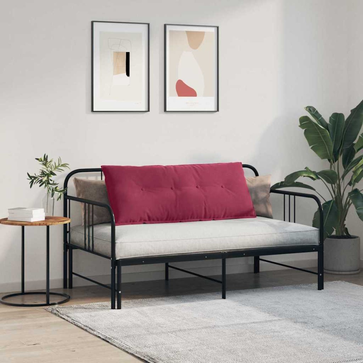 vidaXL Μαξιλάρι Πλάτης Κόκκινο 120 x 50 cm Υφασμάτινο Κορντουρά