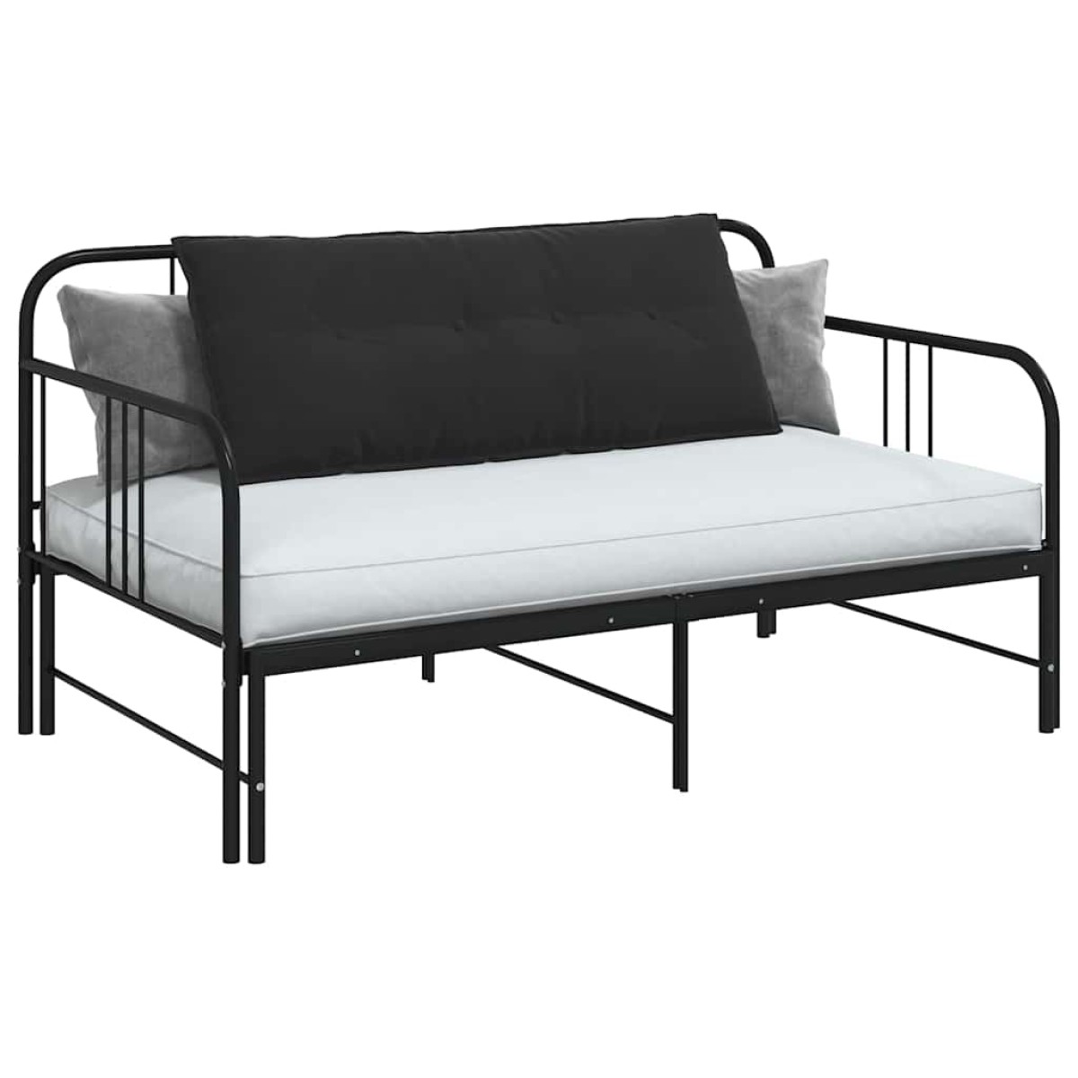 vidaXL Μαξιλάρι Πλάτης Μαύρο 120 x 50 cm Υφασμάτινο Κορντουρά