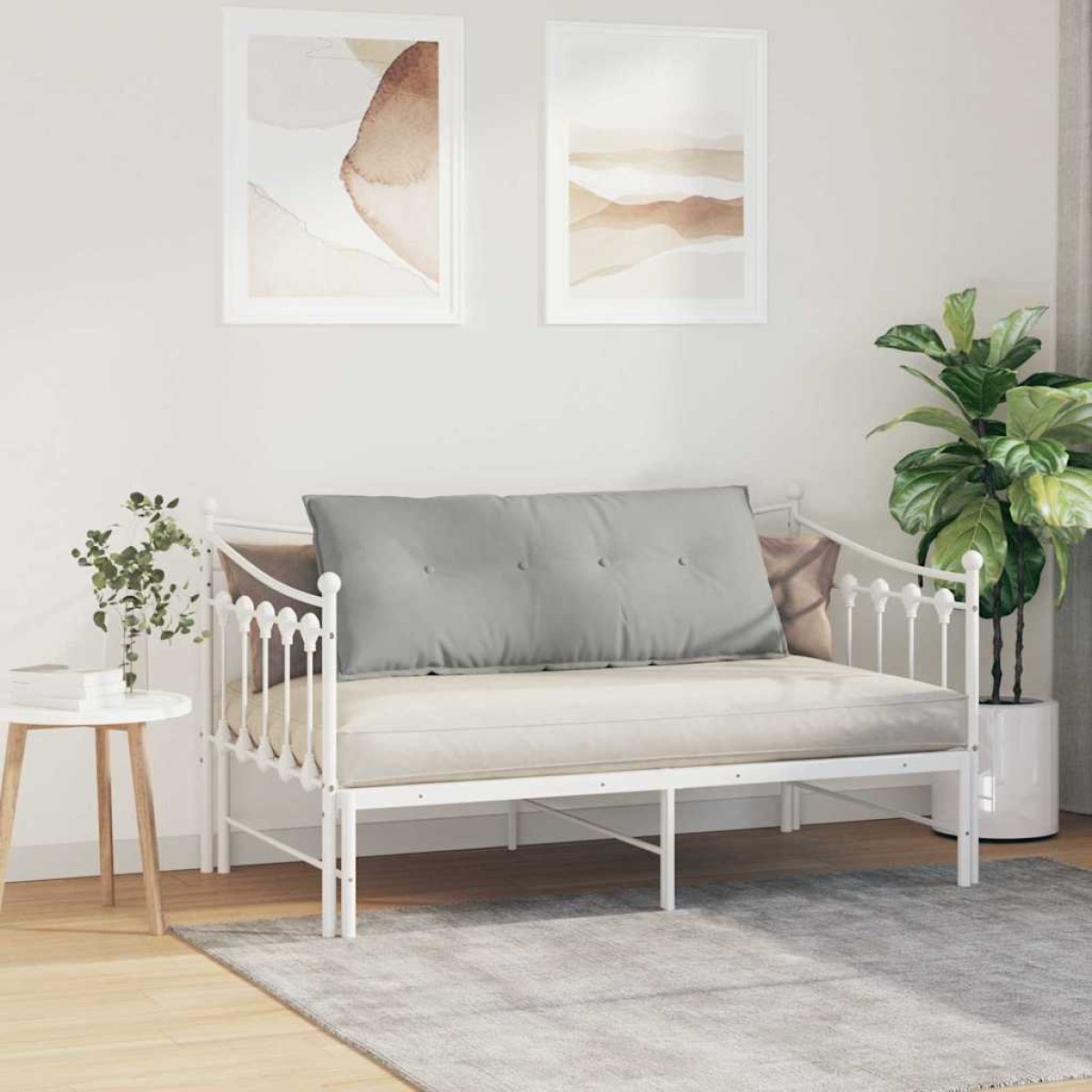 vidaXL Μαξιλάρι Πλάτης Ανοιχτό γκρι 120 x 50 cm Ύφασμα Μικροΐνας