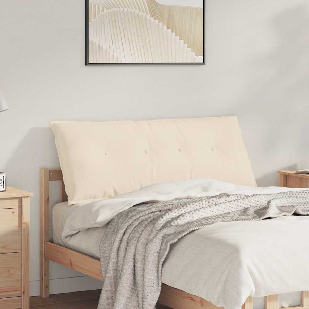 vidaXL Μαξιλάρι Πλάτης Μπεζ 120 x 50 cm Ύφασμα Μικροΐνας