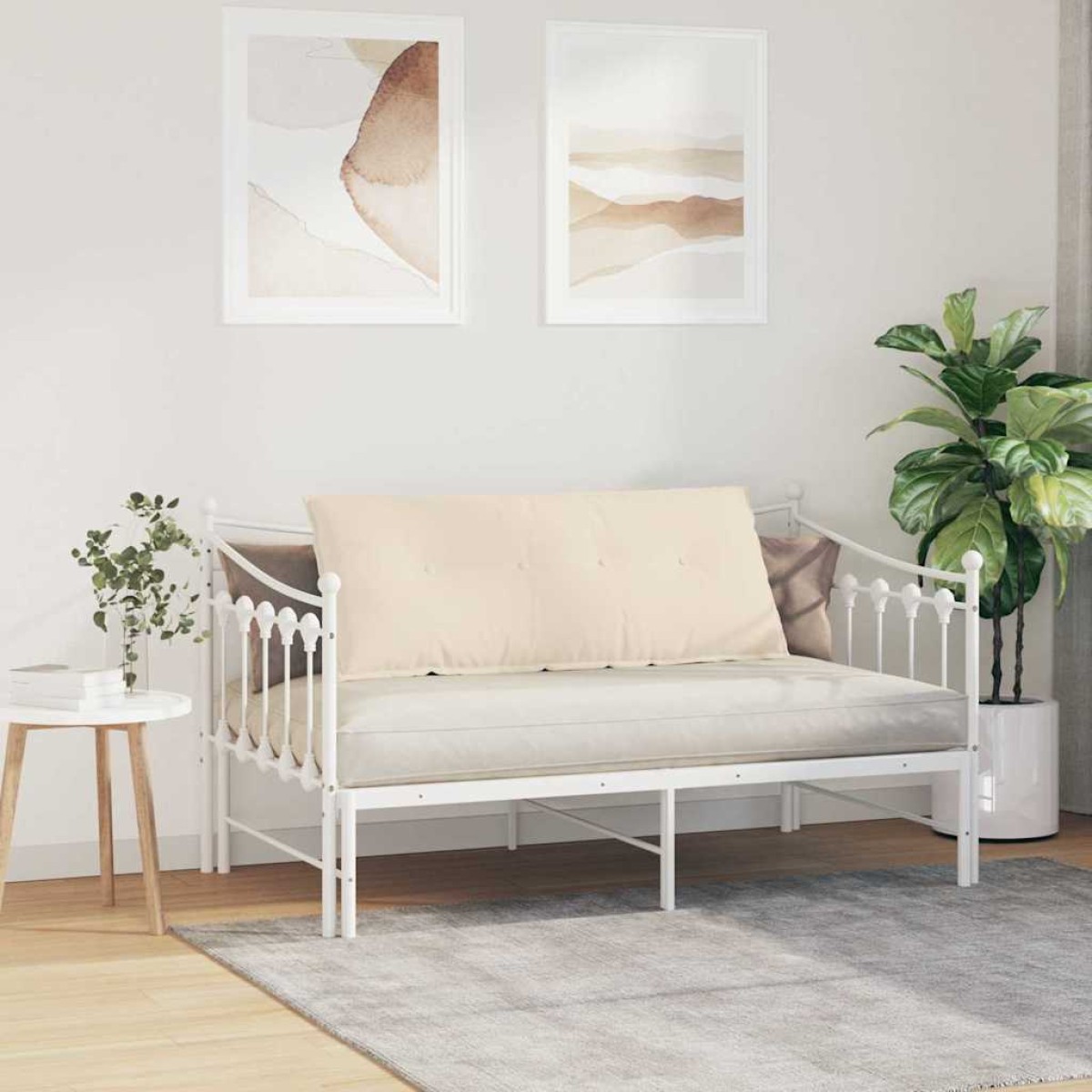 vidaXL Μαξιλάρι Πλάτης Μπεζ 120 x 50 cm Ύφασμα Μικροΐνας