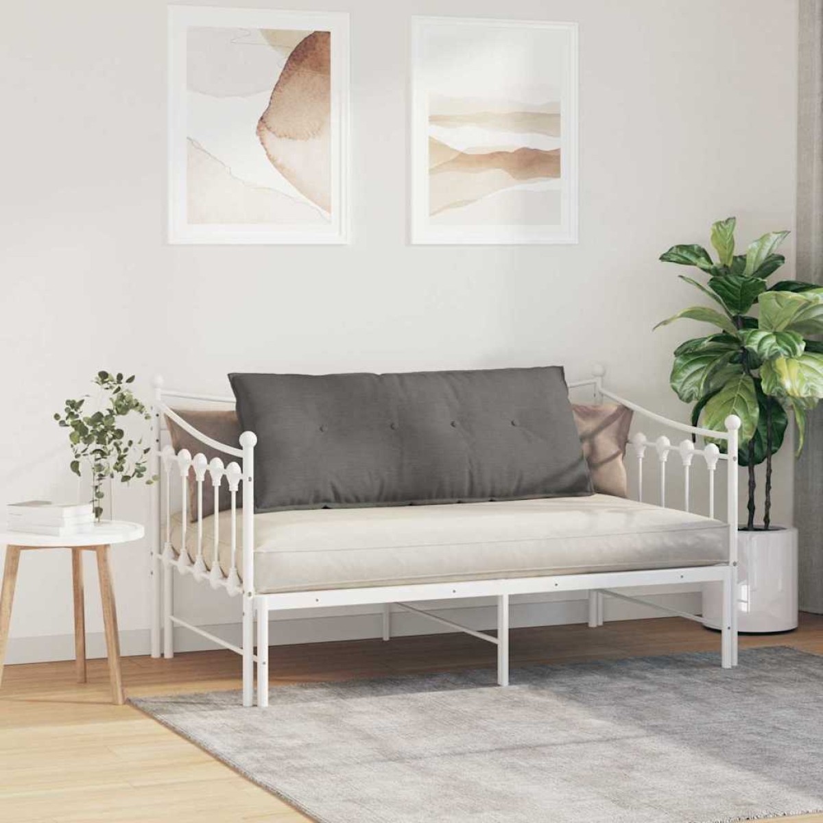 vidaXL Μαξιλάρι Πλάτης Ανοιχτό γκρι 120 x 50 cm Υφασμάτινο Κορντουρά