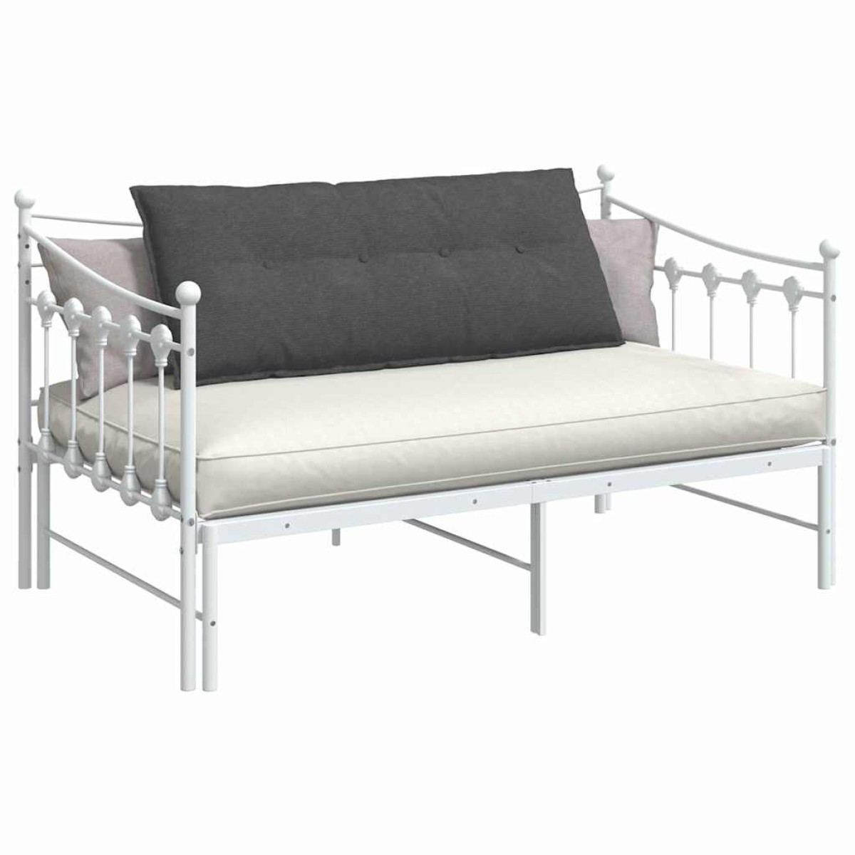vidaXL Μαξιλάρι Πλάτης Σκούρο Γκρι 120 x 50 cm Υφασμάτινο Κορντουρά