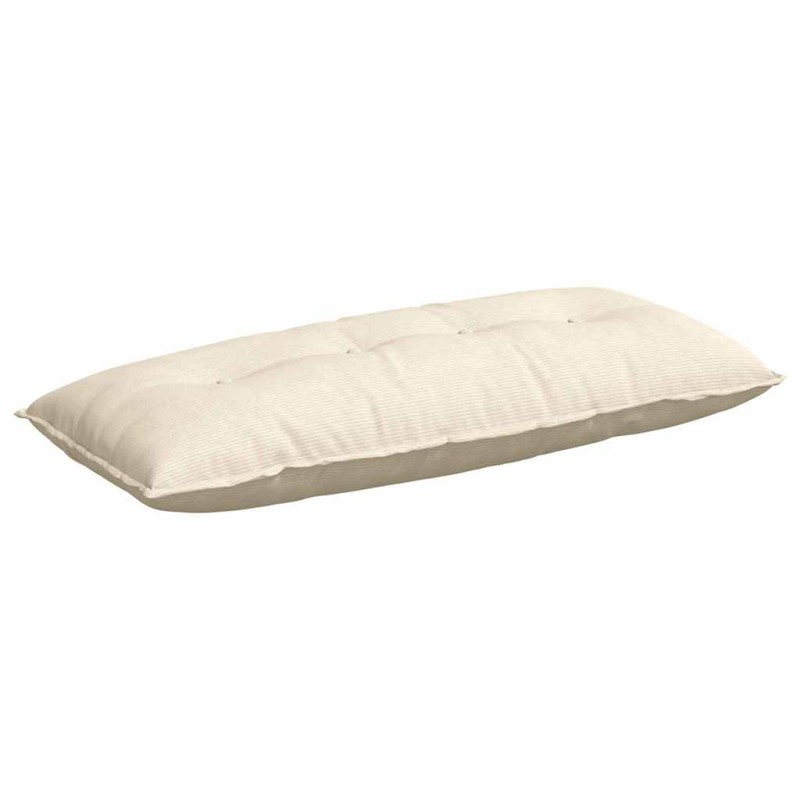 vidaXL Μαξιλάρι Πλάτης Κρεμ 120 x 50 cm Υφασμάτινο Κορντουρά