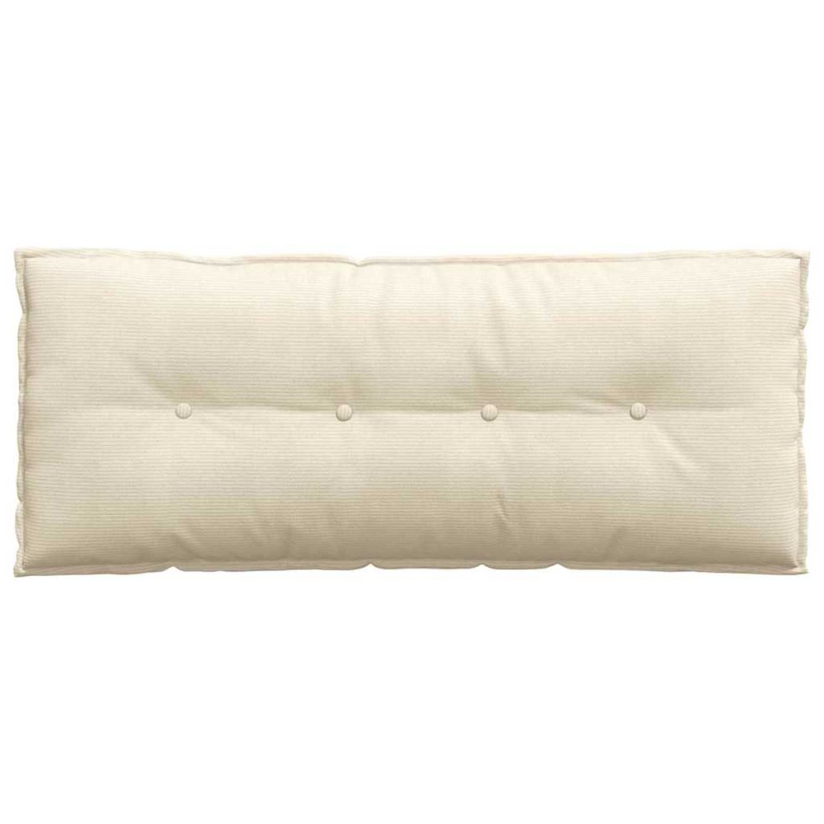 vidaXL Μαξιλάρι Πλάτης Κρεμ 120 x 50 cm Υφασμάτινο Κορντουρά